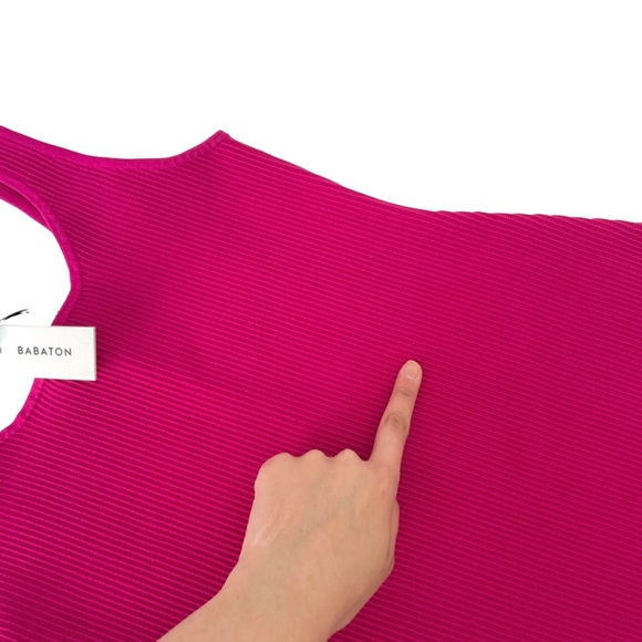 Babaton Sculpt Knit Squareneck Mini Dress in Hot Pink - Picture 9 of 10